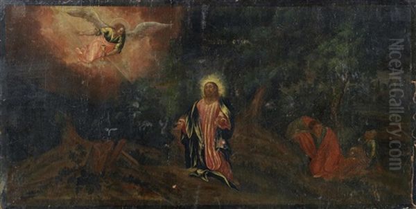 The Agony In The Garden Unframed Oil Painting by El Greco (Domenikos Theotokopoulos)