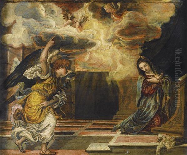 The Annunciation Oil Painting by El Greco (Domenikos Theotokopoulos)