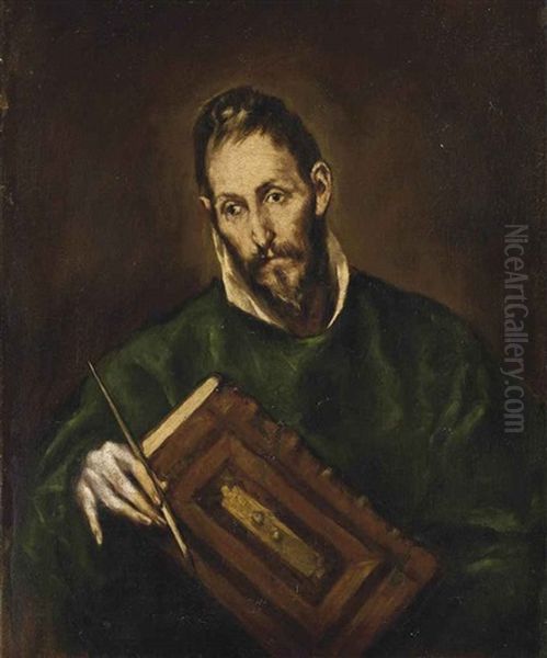Saint Luke Oil Painting by El Greco (Domenikos Theotokopoulos)