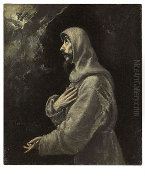 The Ecstasy Of Saint Francis Oil Painting by El Greco (Domenikos Theotokopoulos)