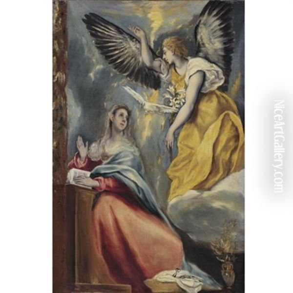 The Annunciation Oil Painting by El Greco (Domenikos Theotokopoulos)