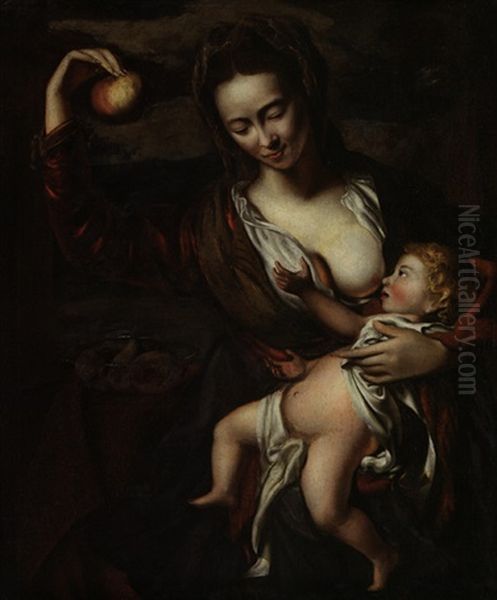 Madonna Mit Kind Oil Painting by El Greco (Domenikos Theotokopoulos)