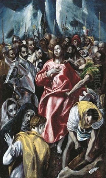 The Espolio (collab. W/studio Of El Greco) Oil Painting by El Greco (Domenikos Theotokopoulos)