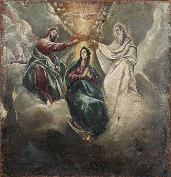 The Coronation Of The Virgin Oil Painting by El Greco (Domenikos Theotokopoulos)