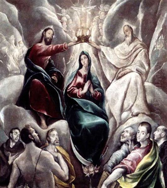 The Coronation Of The Virgin Oil Painting by El Greco (Domenikos Theotokopoulos)