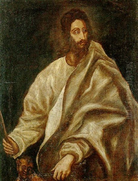 Saint Bartholomew Oil Painting by El Greco (Domenikos Theotokopoulos)