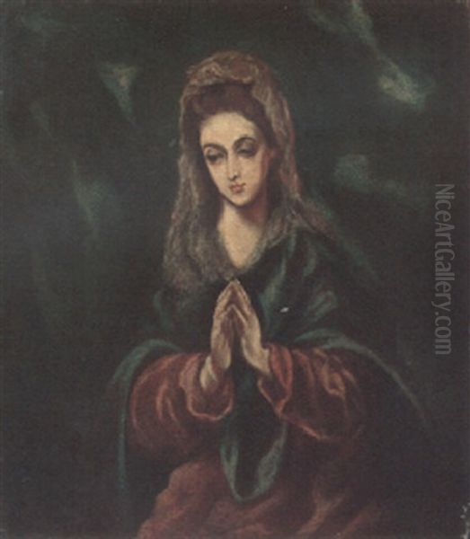 The Mater Dolorosa Oil Painting by El Greco (Domenikos Theotokopoulos)