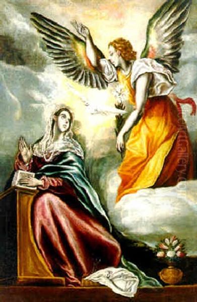 The Annunciation Oil Painting by El Greco (Domenikos Theotokopoulos)