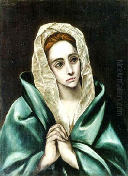 The Mater Dolorosa Oil Painting by El Greco (Domenikos Theotokopoulos)