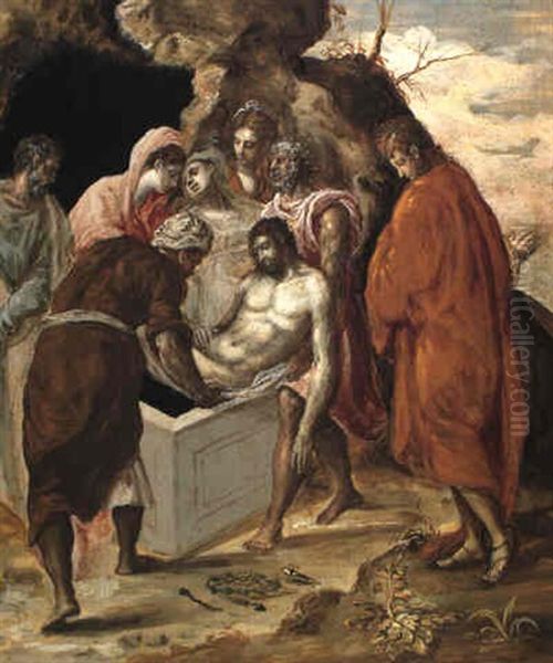 The Entombment Oil Painting by El Greco (Domenikos Theotokopoulos)