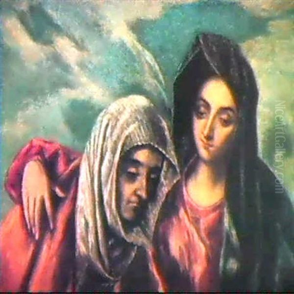 The Virgin And Saint Anne Oil Painting by El Greco (Domenikos Theotokopoulos)
