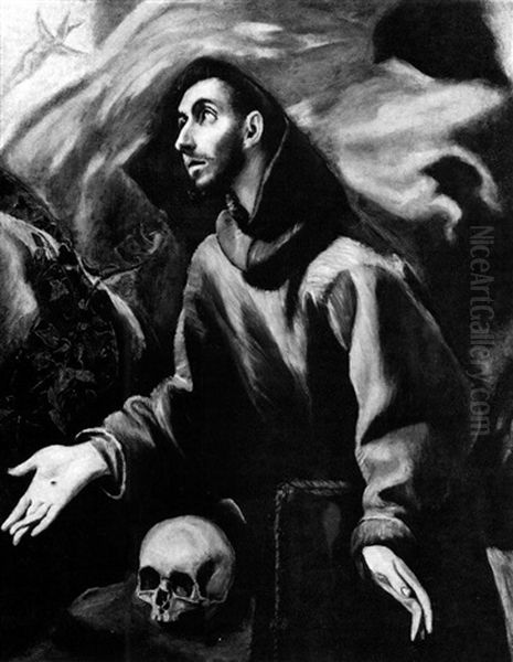 Saint Francis Of Assisi In Ectasy Oil Painting by El Greco (Domenikos Theotokopoulos)