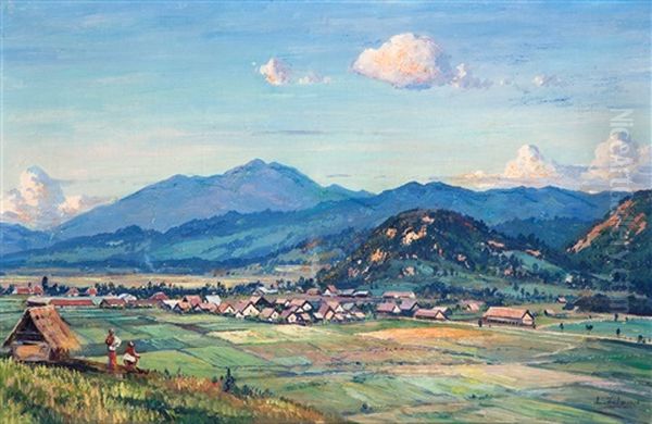 Vallei In Indonesische Landschap Oil Painting by Leo Eland