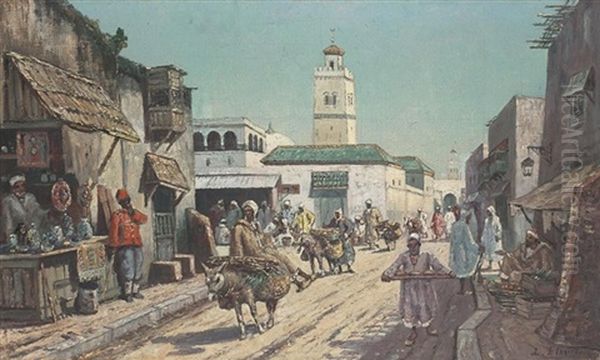 Pasar Di Timur Tengah Oil Painting by Leo Eland