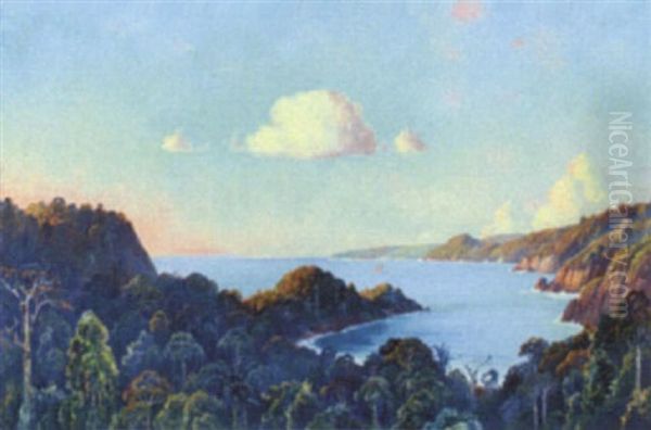 Extensive Coastal View Oil Painting by Leo Eland