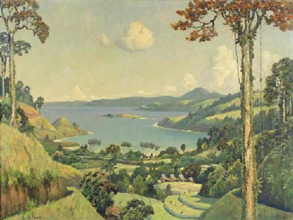 A Panoramic View Of Sumatra Oil Painting by Leo Eland