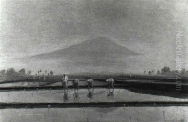 Reispflanzer Oil Painting by Leo Eland