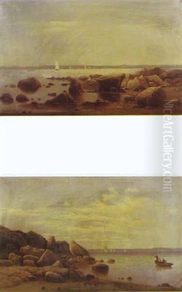 Wood's Hole, Massachusetts (?) Oil Painting by Lemuel D. Eldred