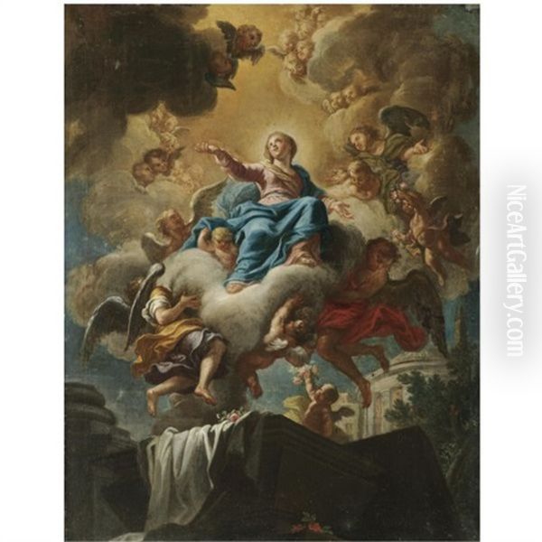 The Assumption Of The Virgin Oil Painting by Alessio d' Elia