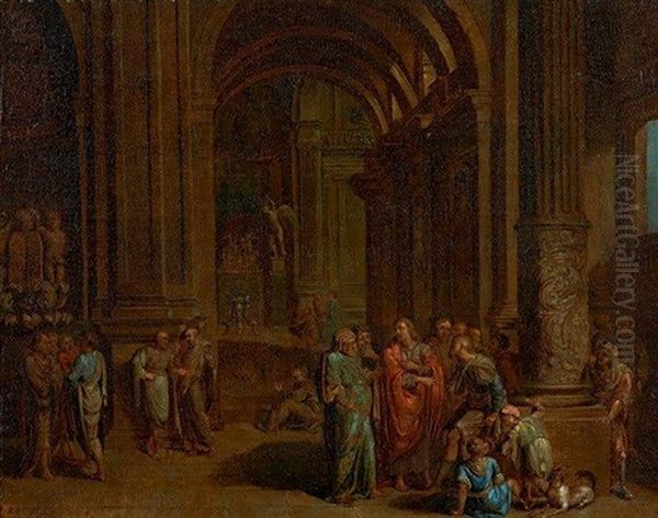 Laissez Venir A Moi Les Petits Enfants Oil Painting by Ottmar Elliger the Younger