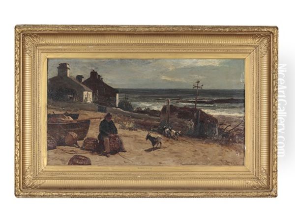 Landscape At The Seaside Oil Painting by Edwin Ellis