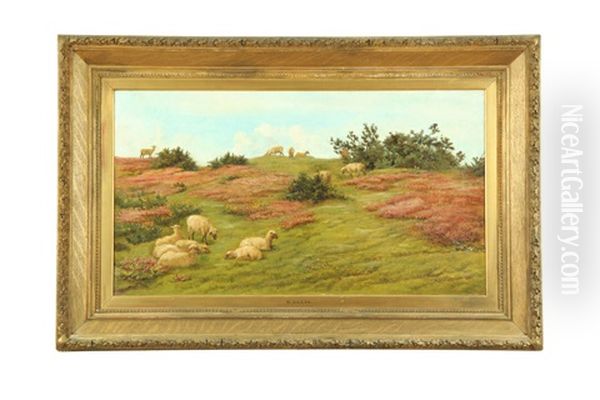 Landscape With Sheep Oil Painting by Edwin Ellis
