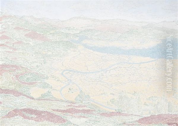 Weite Hugelige Landschaft Oil Painting by Edwin Ellis