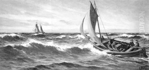 Off The Fishing Grounds Oil Painting by Edwin Ellis