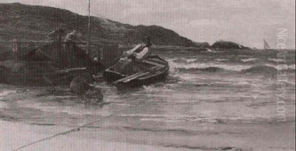 Coming Ashore Oil Painting by Edwin Ellis