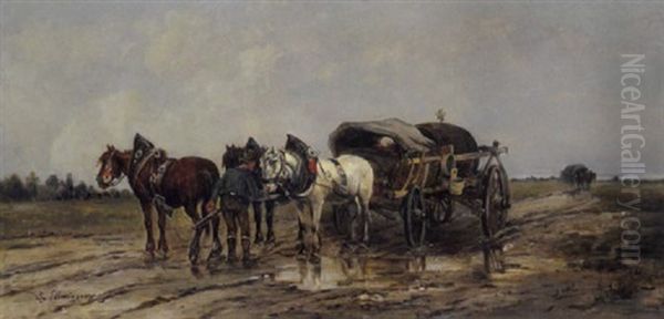 Bauer Mit Seinem Fuhrwerk Oil Painting by Ignaz Ellminger