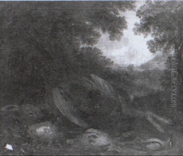 Still Life Of Game In A Landscape Oil Painting by Stephen Elmer