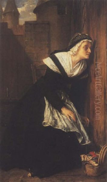 Marie Antoinette In The Prison Of The Temple Oil Painting by Alfred W. Elmore