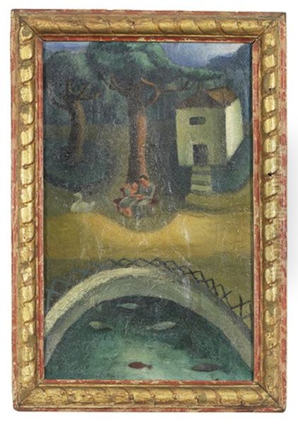 Cena Ao Ar Livre Oil Painting by Mario Eloy