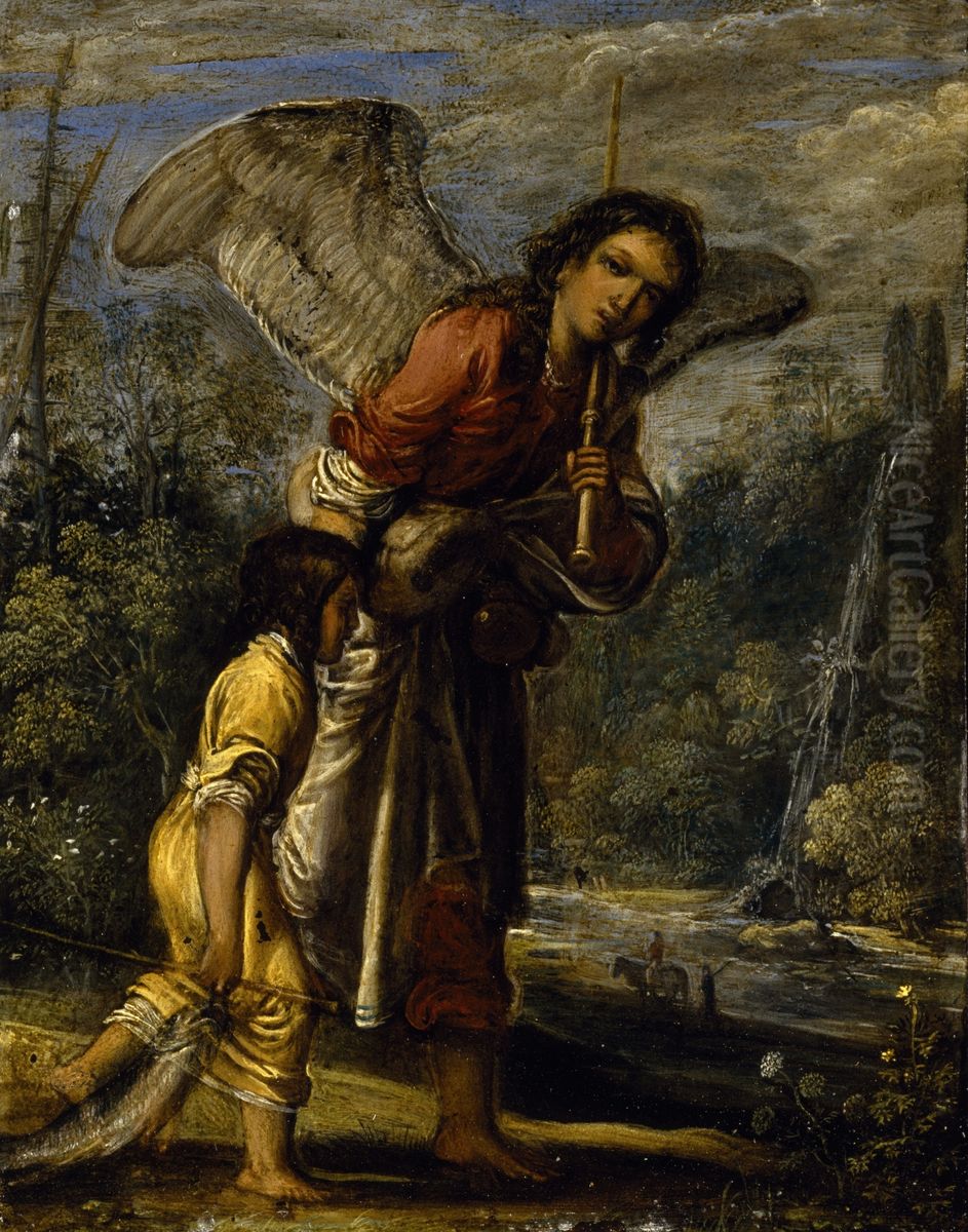 Tobias Und Der Engel Oil Painting by Adam Elsheimer