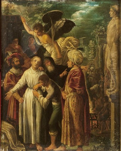 Saint Laurent Prepare Pour Le Martyr Oil Painting by Adam Elsheimer
