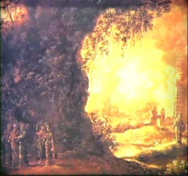 L'incendio Di Sodoma E Gomorra Oil Painting by Adam Elsheimer