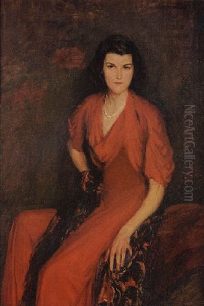 The Red Dress Oil Painting by Lydia Field Emmet