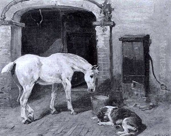 Afternoon Nap By The Well Oil Painting by John Emms