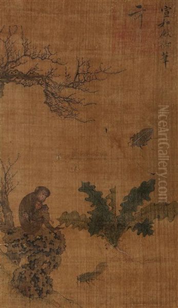 Monkey Oil Painting by Huizong Emperor