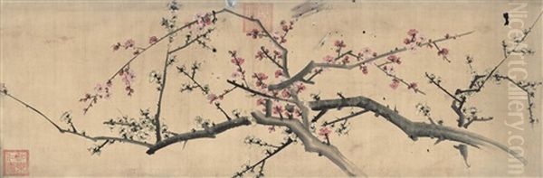 Plum Oil Painting by Empress Cixi Manchu-Chinese
