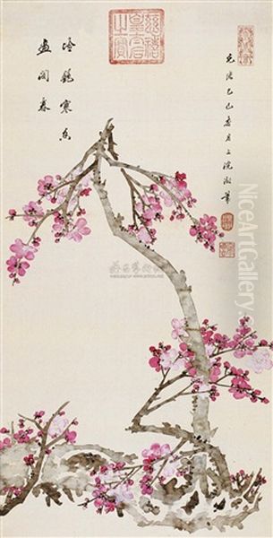 Plum Blossom Oil Painting by Empress Cixi Manchu-Chinese