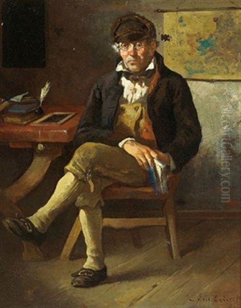 Der Dorfschullehrer Oil Painting by Axel Ender