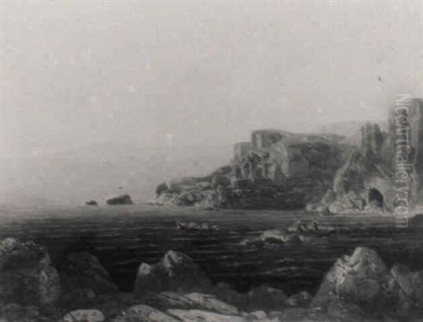 Italienische Kustenlandschaft Sudlich Von Neapel Oil Painting by Thomas Ender