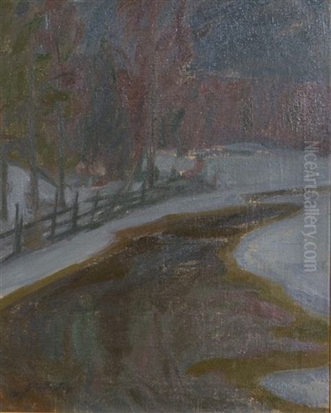 River Landscape Oil Painting by Gabriel Engberg