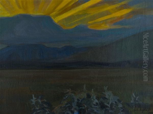 Night Oil Painting by Gabriel Engberg