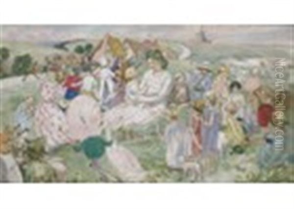 Nursery Rhymes Oil Painting by Florence Engelbach