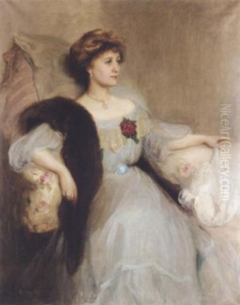 Portrait Of A Lady Oil Painting by Florence Engelbach