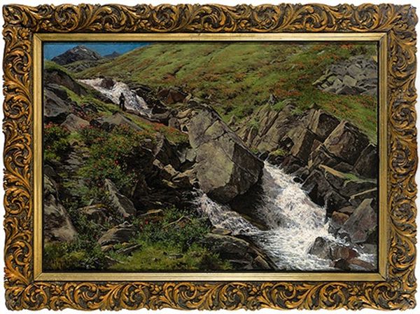 Wildbach Oil Painting by Georg Hermann Engelhardt