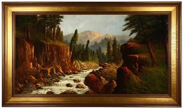 River In Roger Ranch, Oregon Oil Painting by John Englehart