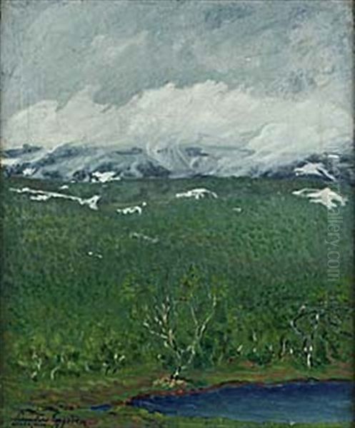 Abiskojaure Oil Painting by Leander Engstroem the Elder